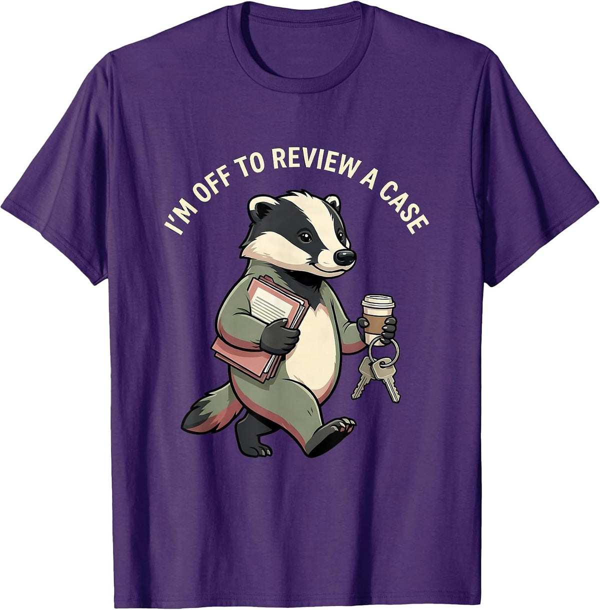 Men's I'm Off To Review A Case Funny Social Worker LCSW Advocate T-Shirt - Purple