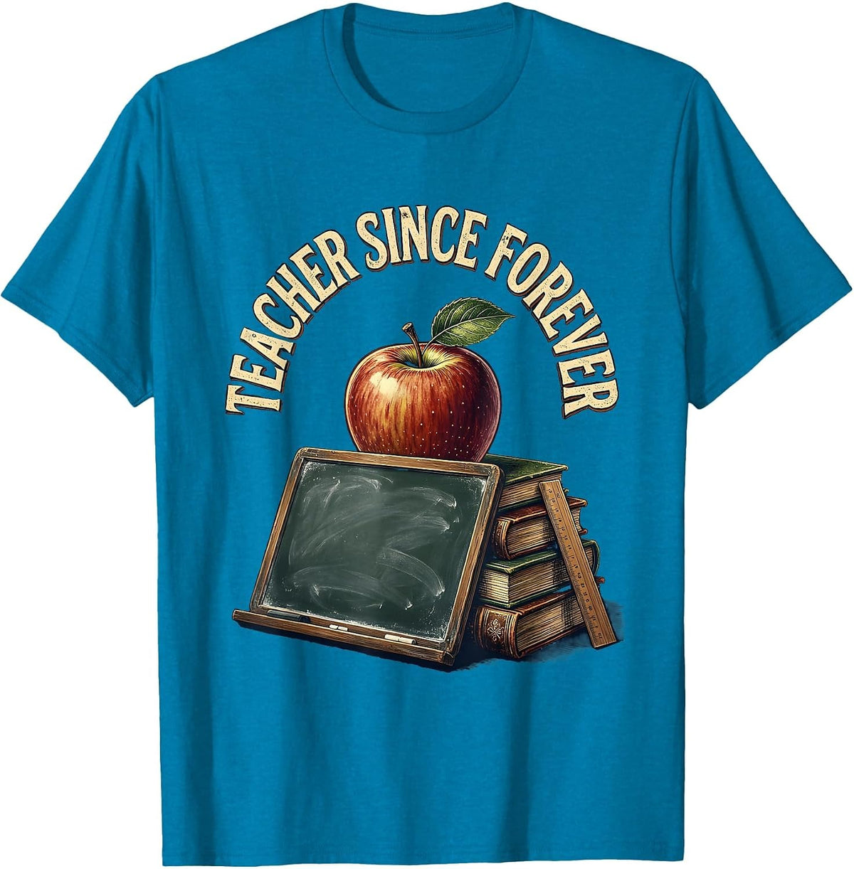 Teacher Since Forever Vintage Design T-Shirt - Sapphire Blue