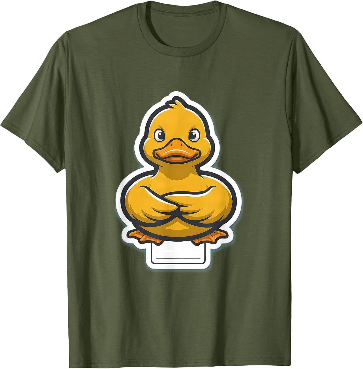 Duck Bust Sarcastic Humor Novelty Gift T-Shirt - Olive Green