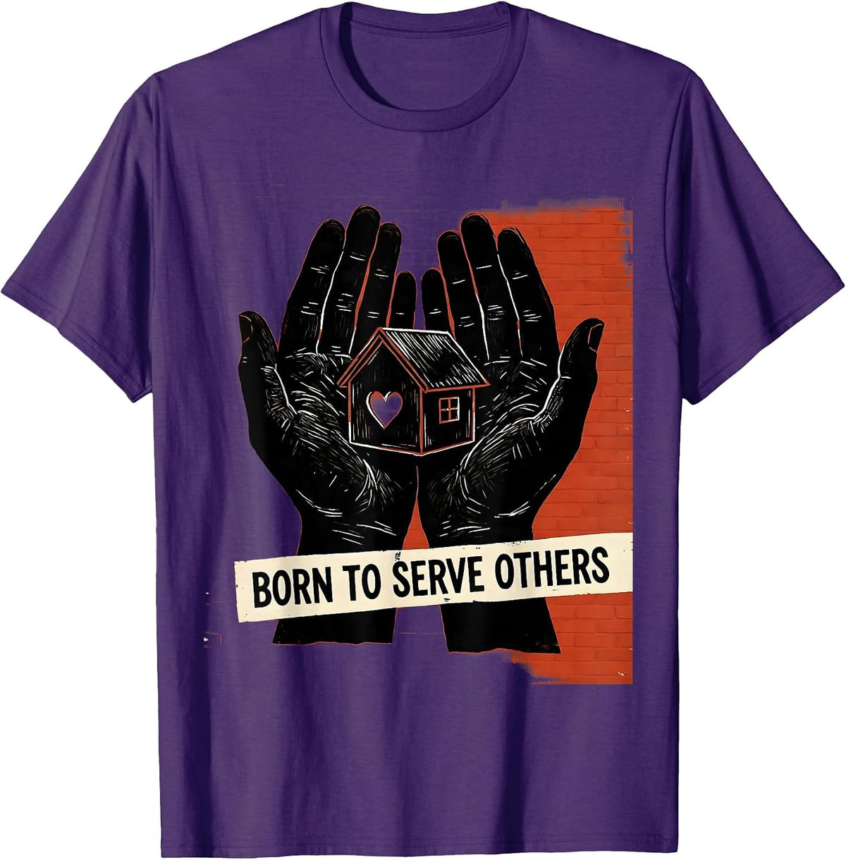 Born to Serve Others Social Worker Design T-Shirt - Purple