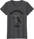Women's Blenheim Dad Sentimental Cavalier King Charles Spaniel Dad T-Shirt - Dark Heather Grey
