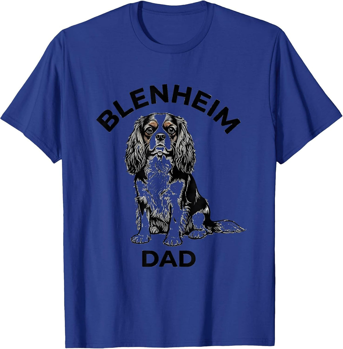 Men's Blenheim Dad Sentimental Cavalier King Charles Spaniel Dad T-Shirt - Royal Blue