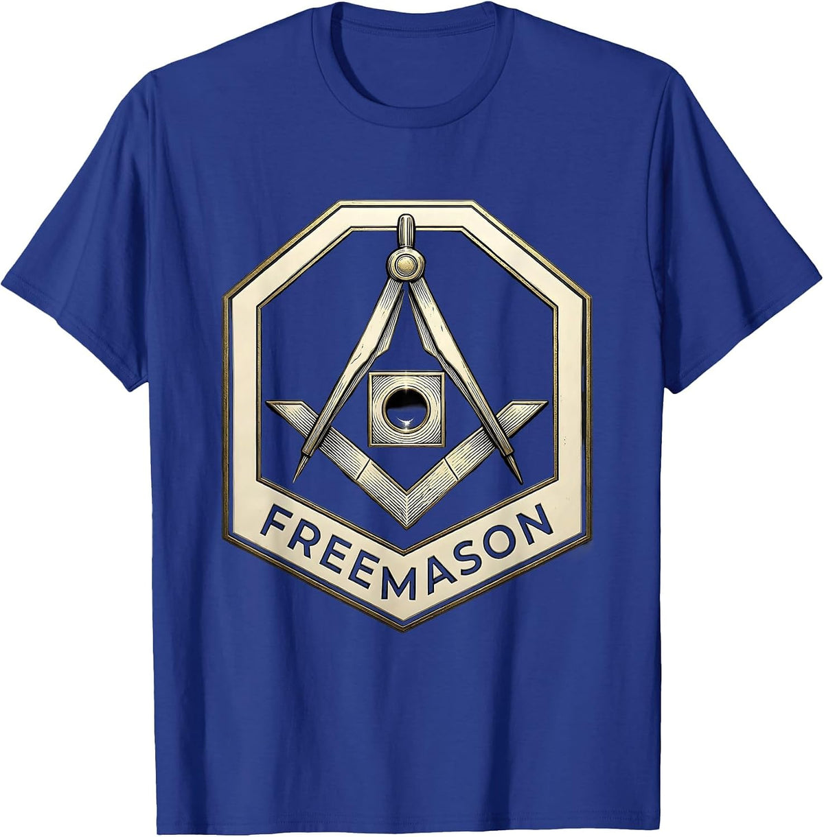 Men's Freemason Square and Compass Masonic Fraternal Pride T-Shirt - Royal Blue
