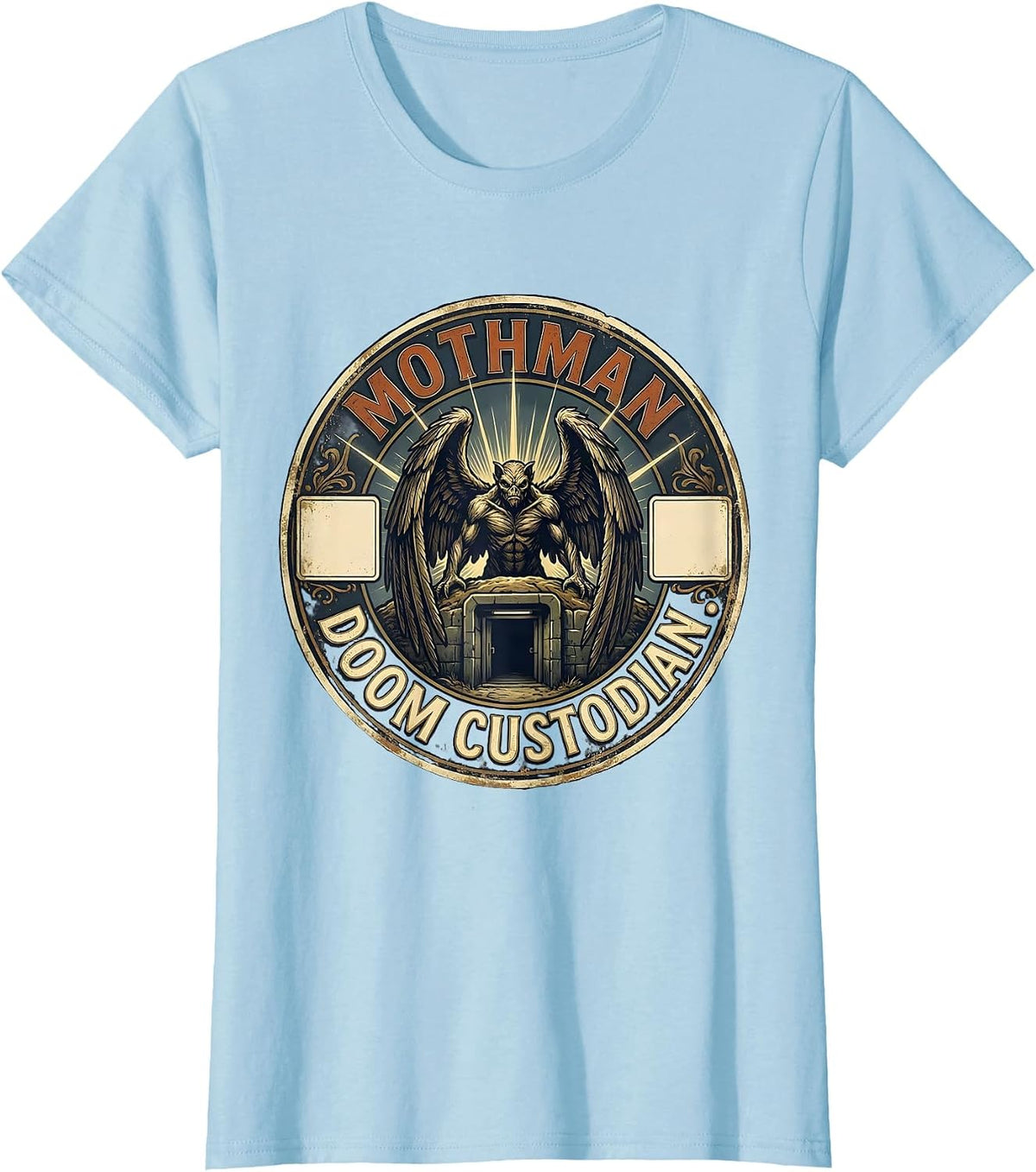 Women's Mothman Doom Custodian Vintage Cryptozoology Folklore T-Shirt - Baby Blue