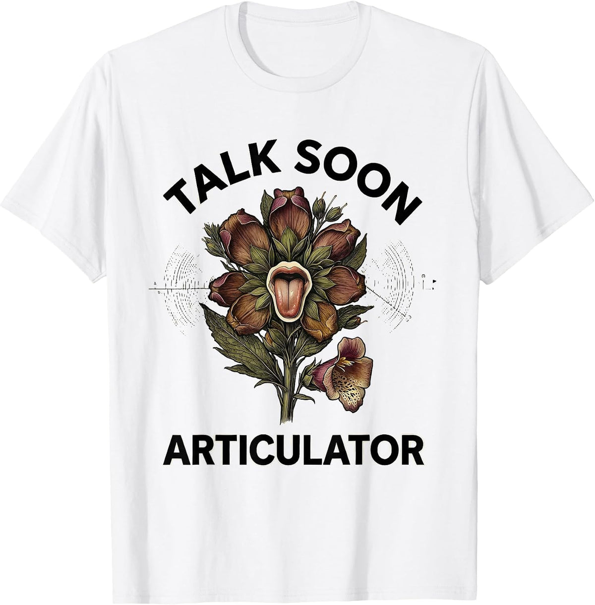Men's Talk Soon Articulator Botanical Speech Language Pathologist T-Shirt - White