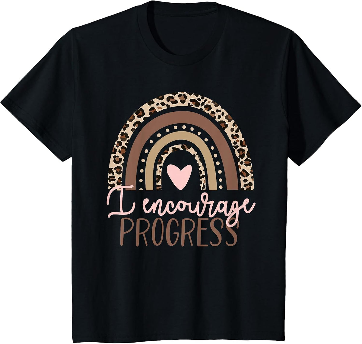Special Education SPED I Encourage Progress Leopard T-Shirt - Black