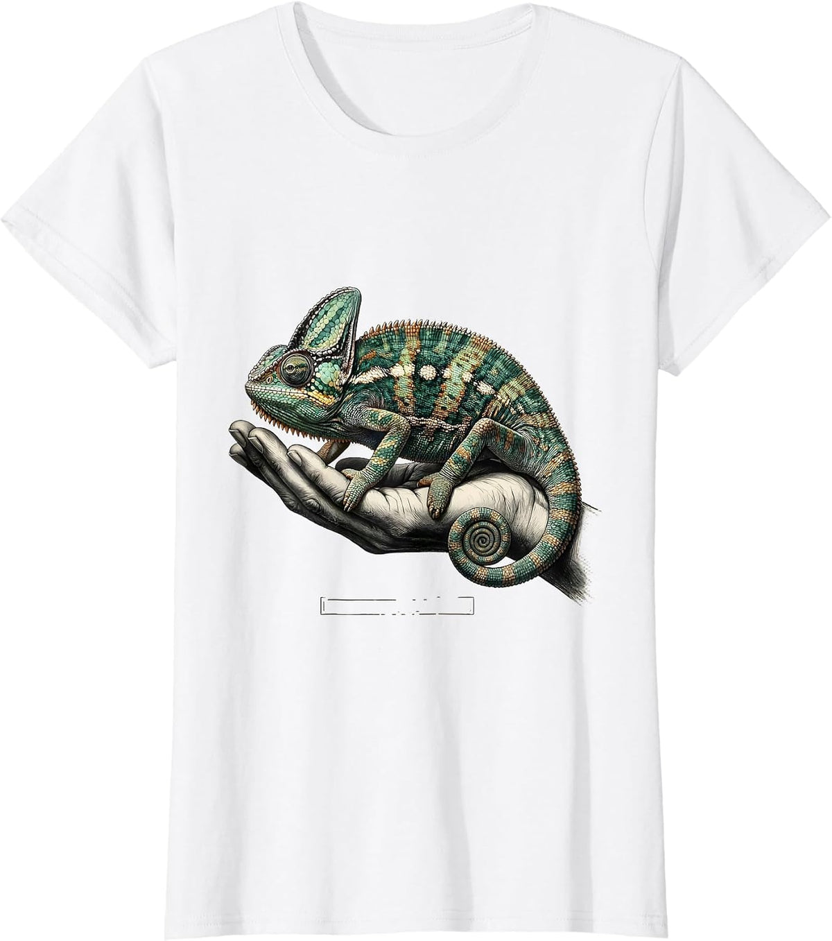 Women's Crested Chameleon Botanical Pet Keeper Cute Reptile T-Shirt - White