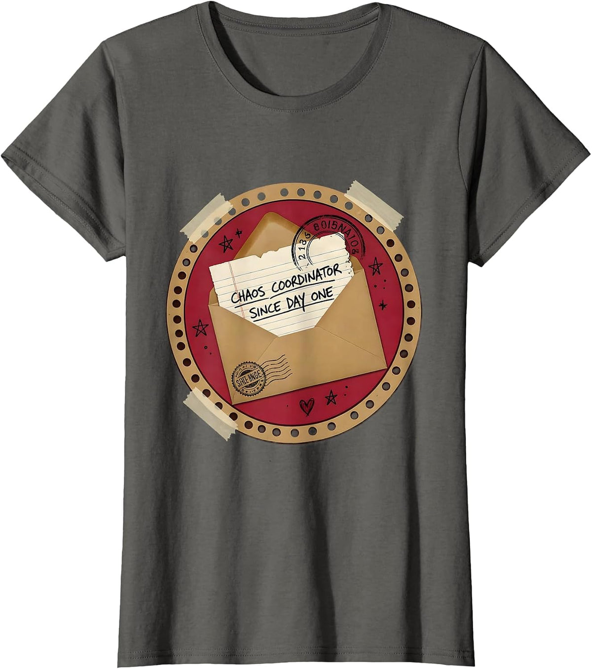 Women's Chaos Coordinator Since Day One Dad Design T-Shirt - Asphalt Grey