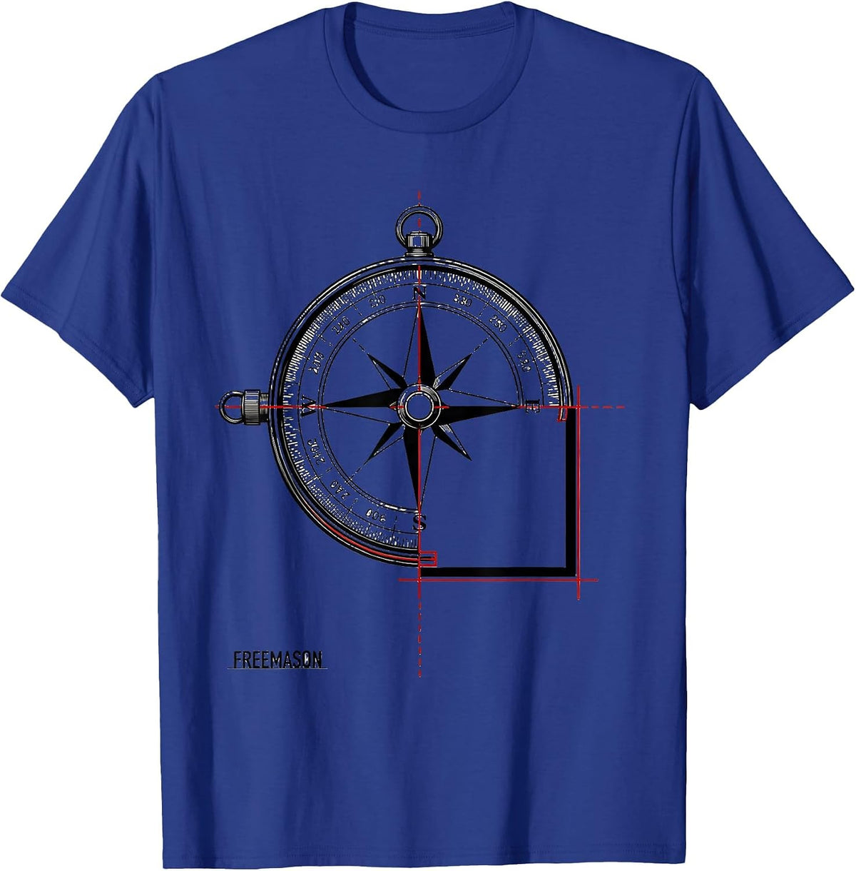 Men's Freemason Swiss International Fraternal Pride Masonic Symbol T-Shirt - Royal Blue
