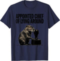 Appointed Chief Of Lying Around Funny Capybara Animal Meme T-Shirt - Navy Blue