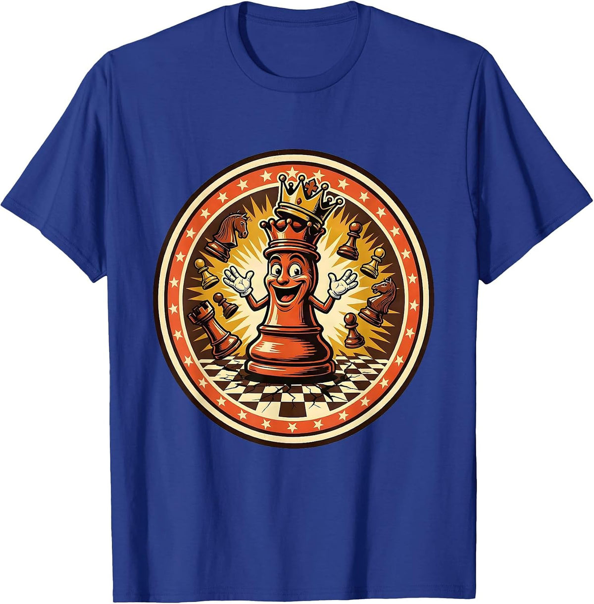 Men's Chaos Coordinator Exploding Chess Board Graphic T-Shirt - Royal Blue