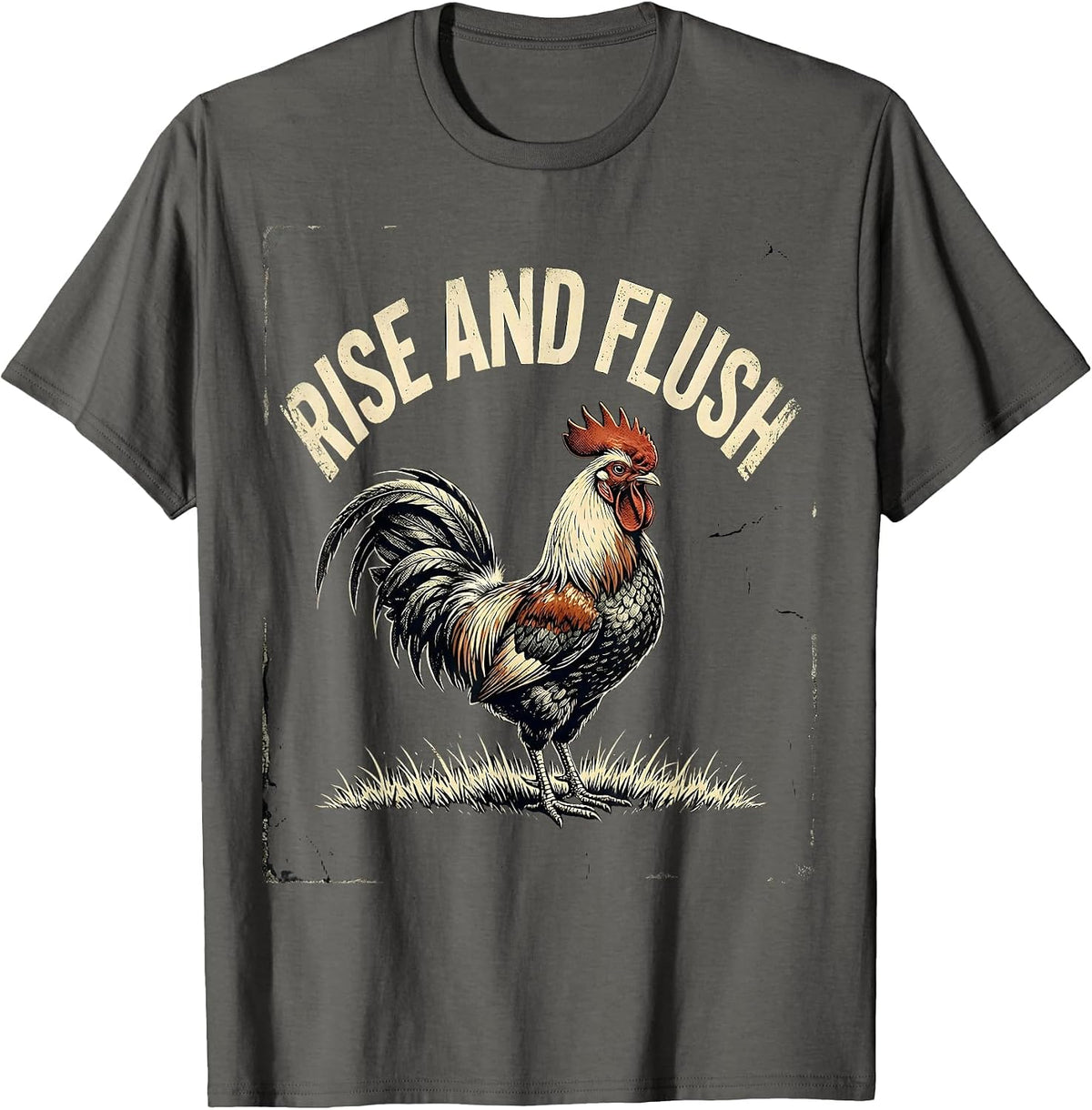 Rise and Flush Distressed Pheasant Hunting Upland Bird T-Shirt - Asphalt Grey