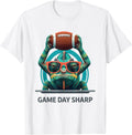 Game Day Sharp Flat Vector Chameleon Mascot Football Season T-Shirt - White