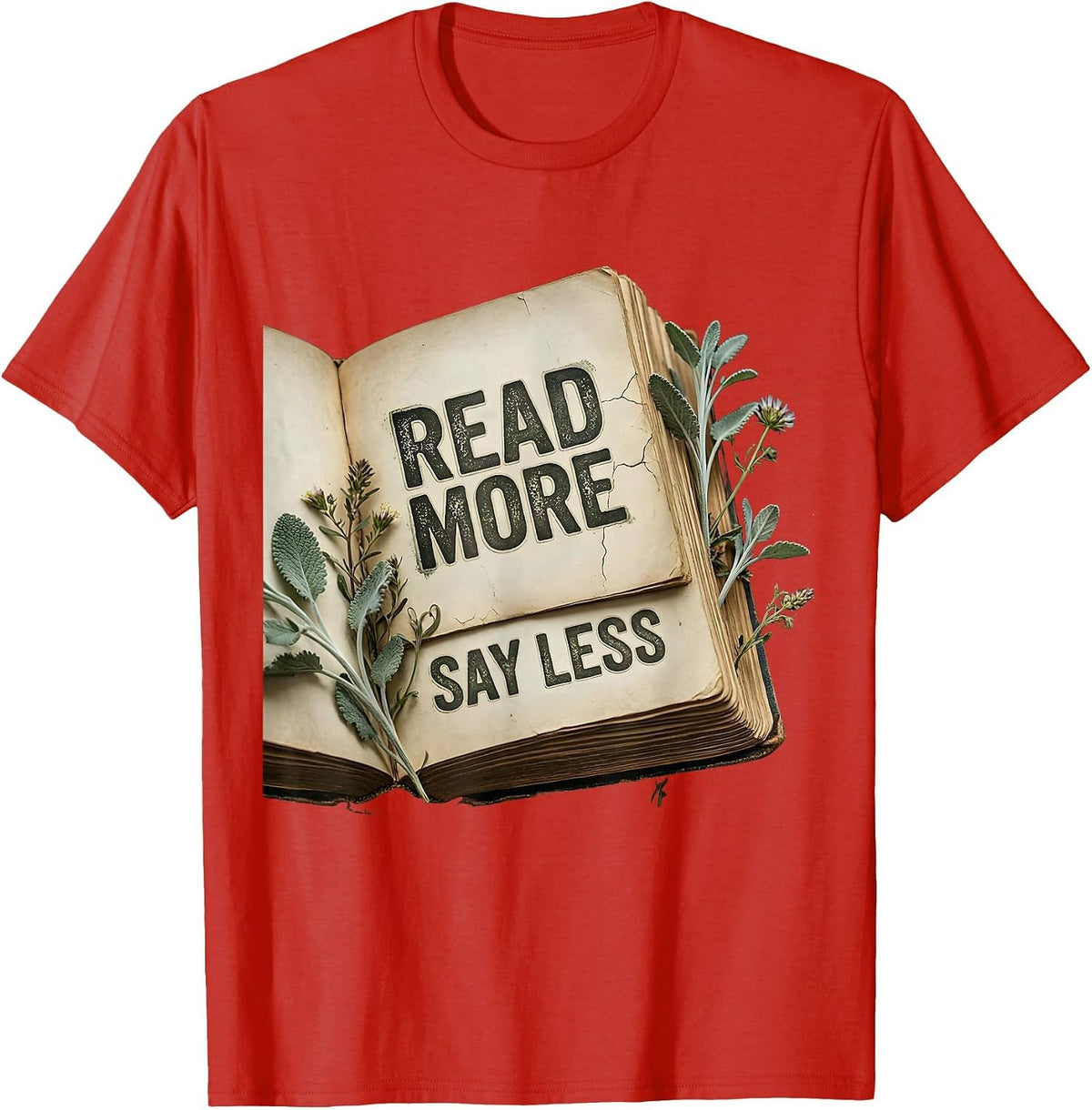 Men's Read More Say Less English Teacher Design T-Shirt - Red