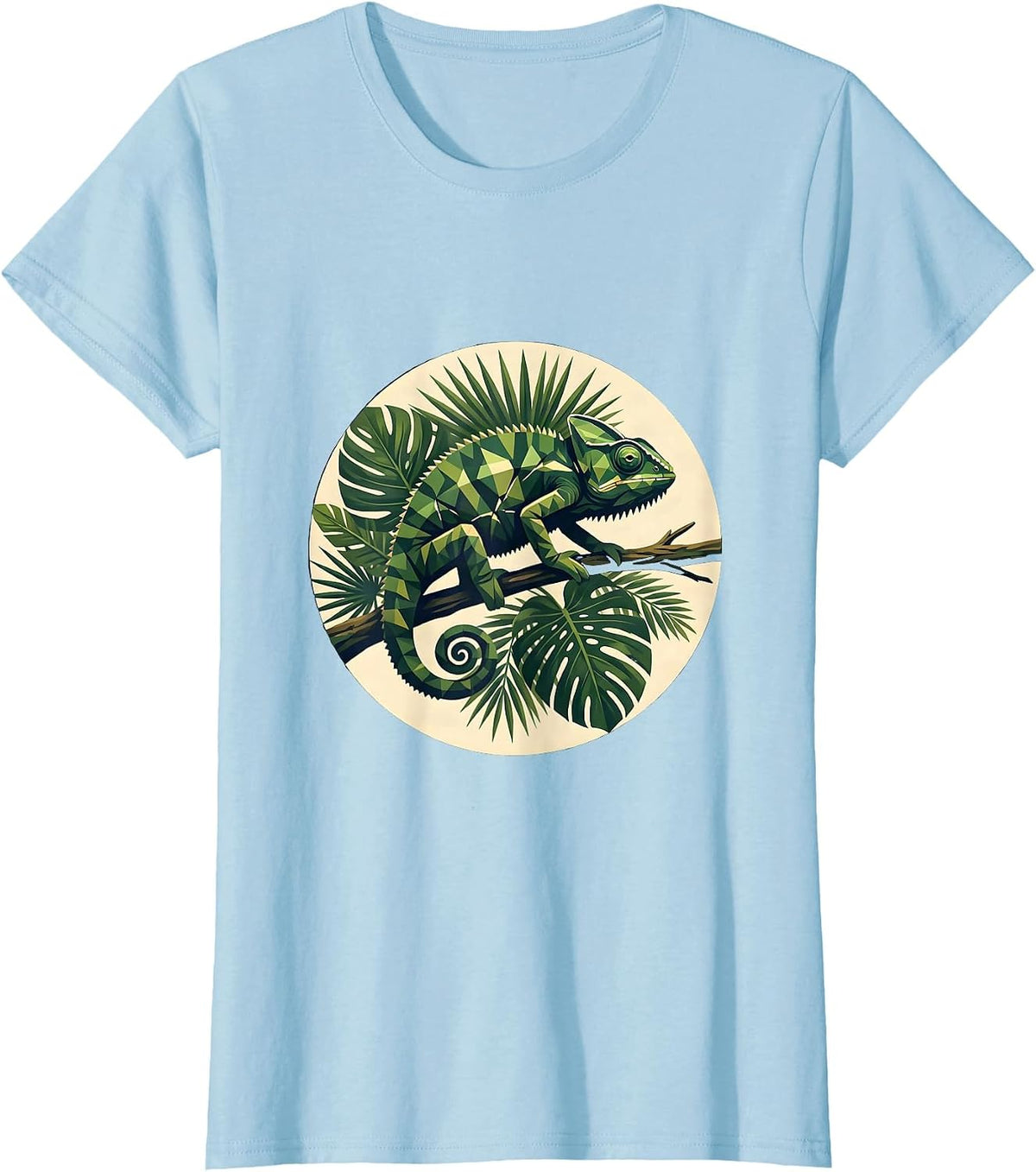 Women's Chameleon Jungle Camo Graphic Design T-Shirt - Baby Blue