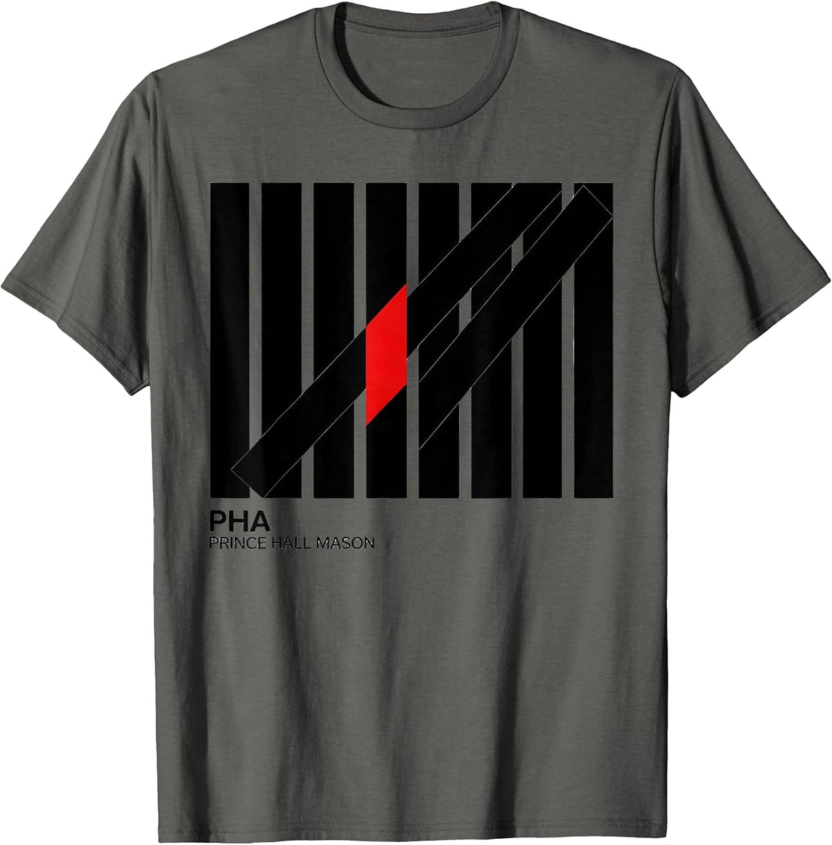 PHA Prince Hall Mason Fraternal Pride Masonic Lodge Gift T-Shirt - Asphalt Grey
