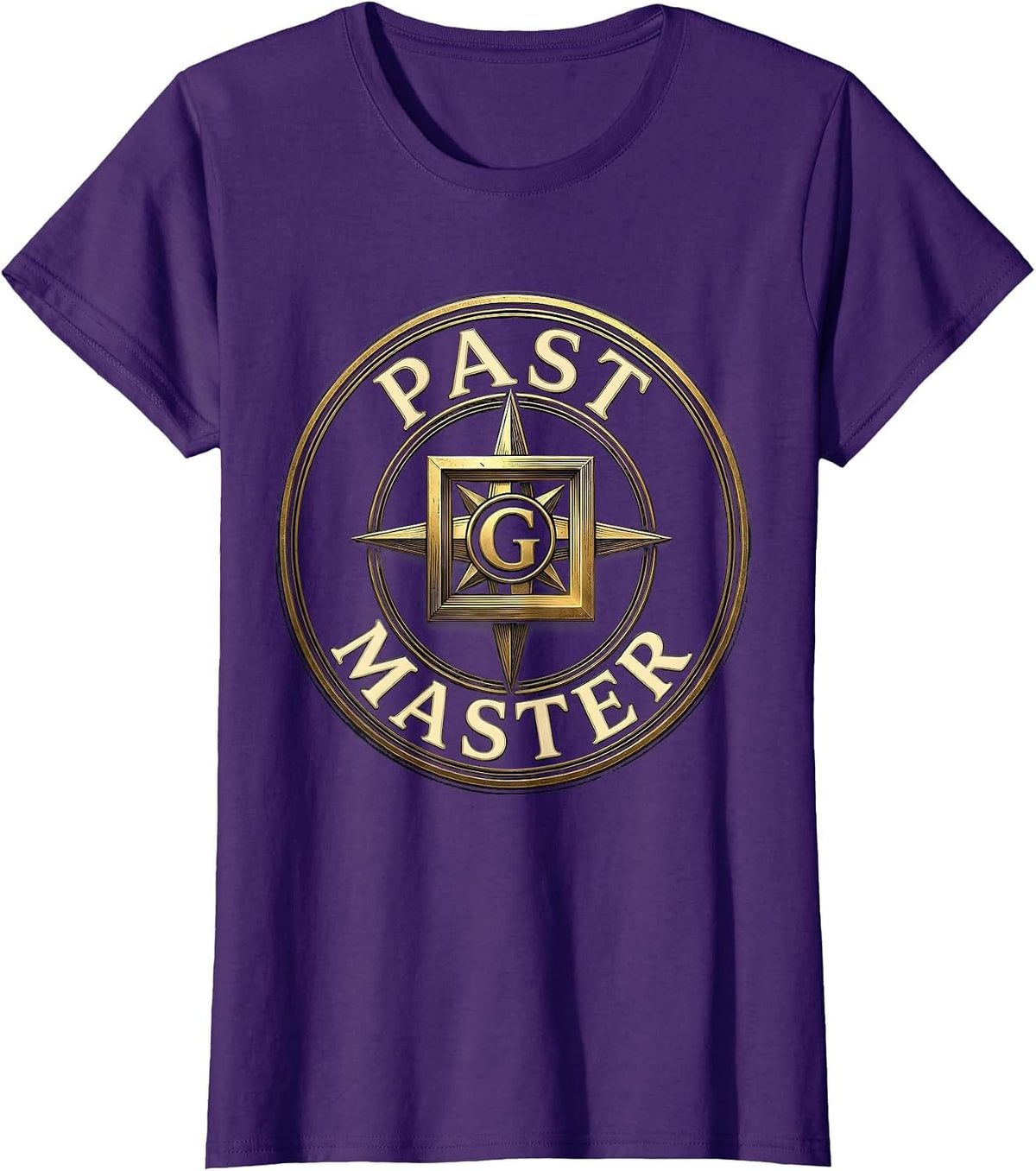Women's Past Master Masonic Square and Compass Freemason Grand Lodge T-Shirt - Purple