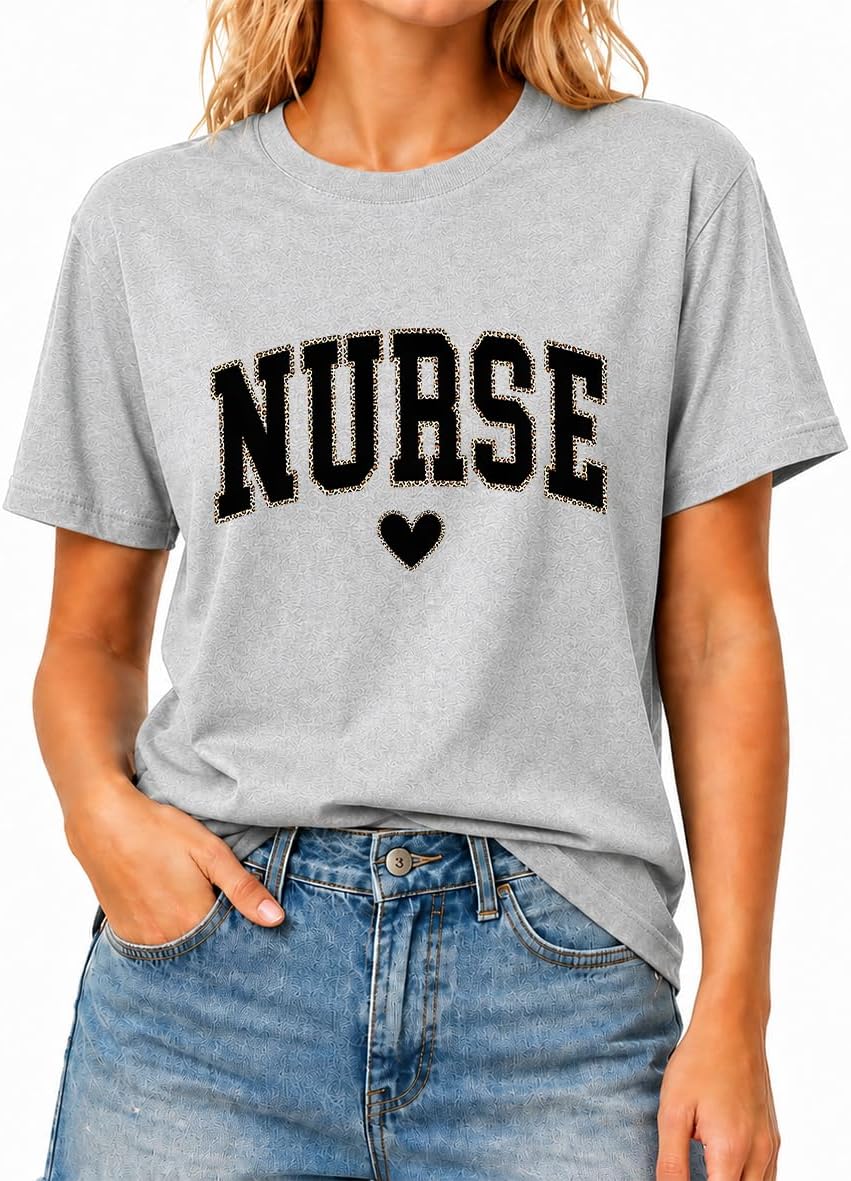 Nurse Shirt School RN Week T-Shirt for Women Nursing Life Gifts Tees - Grey Crewneck