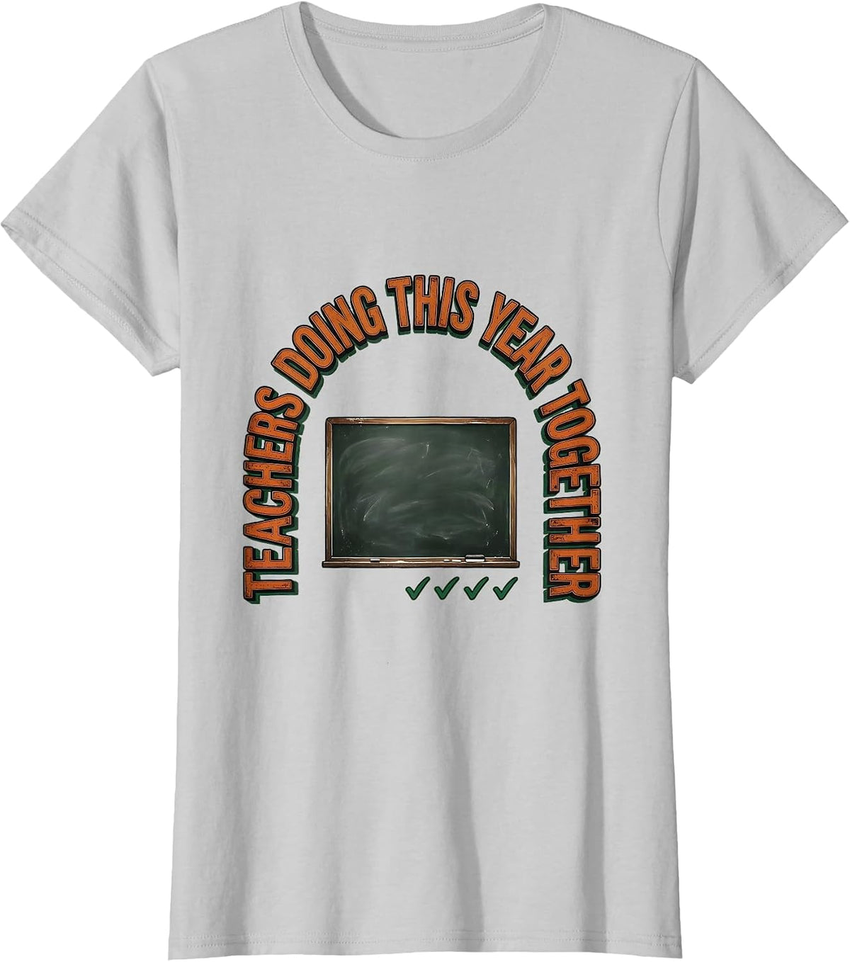 Teachers Doing This Year Together Vintage Teacher Crewneck T-Shirt - Silver Grey