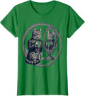 Women's Dapper Cat Bow Tie Mirror Tuxedo Graphic T-Shirt - Kelly Green
