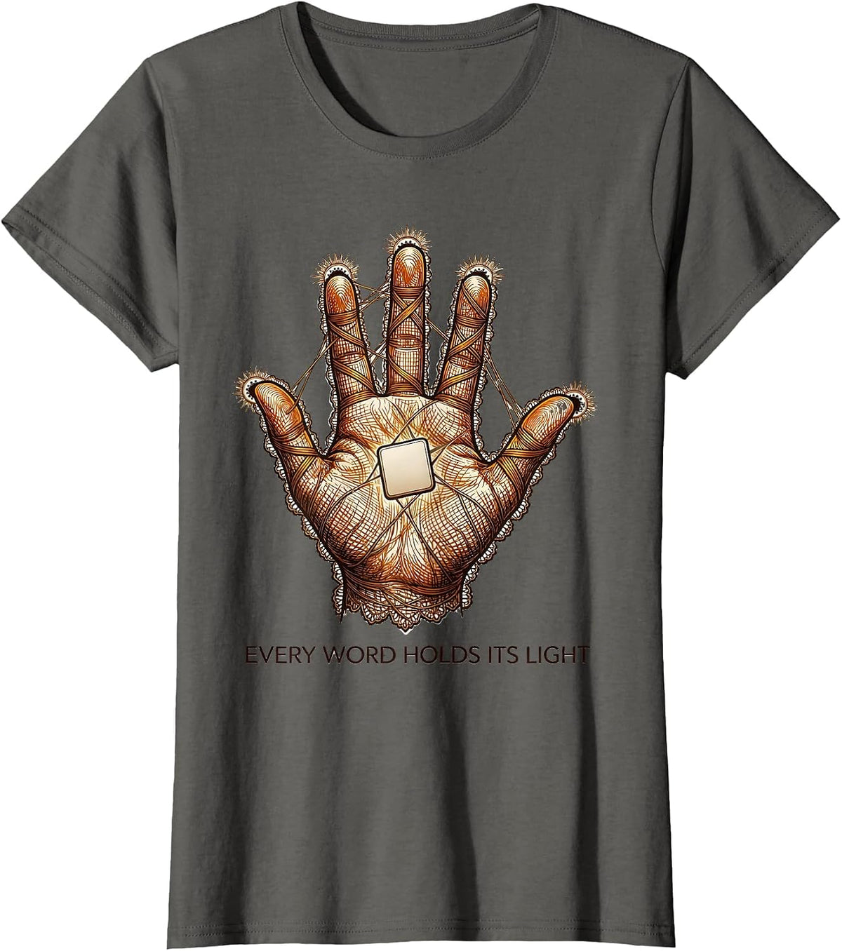 Women's Every Word Holds Its Light Cute Speech Language Pathologist T-Shirt - Asphalt Grey