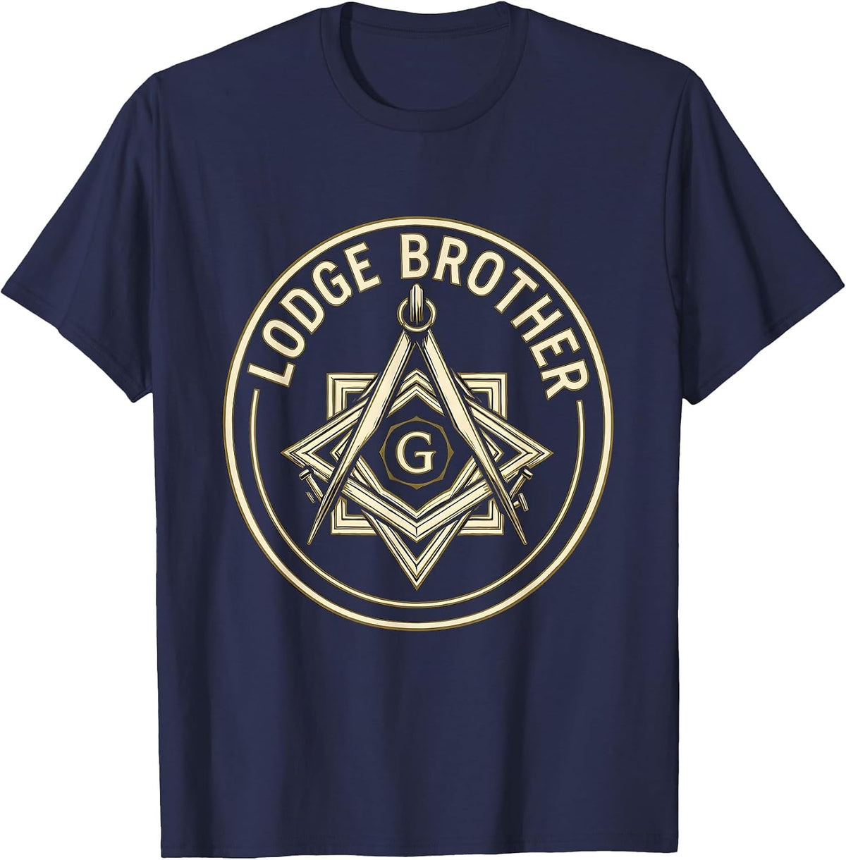 Men's Lodge Brother Freemason Square And Compass Fraternal Pride T-Shirt - Navy Blue
