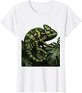 Women's Chameleon Camouflage Forest Illustration T-Shirt - White