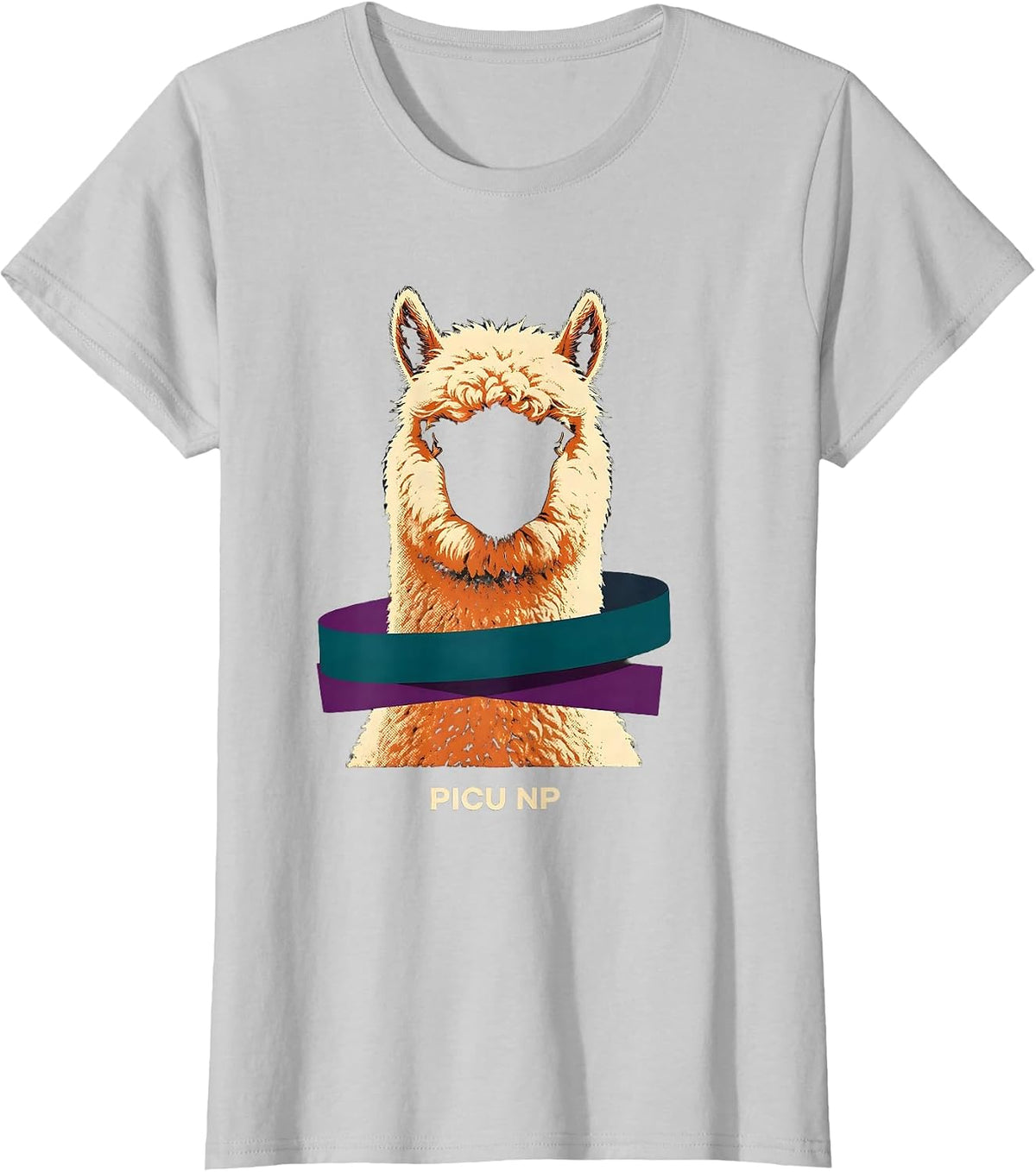 Women's PICU NP Cute Baby Alpaca Pediatric Nurse Practitioner NICU T-Shirt - Silver Grey