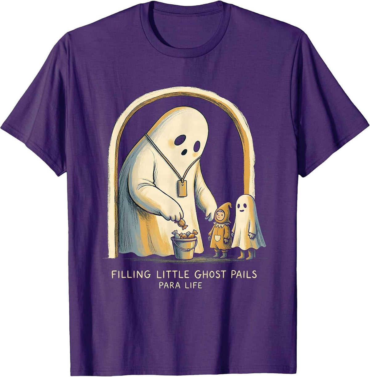 Filling Little Ghost Pails Para Life Sped Teacher Halloween T-Shirt - Purple