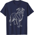 Line Art Nova Scotia Duck Tolling Retriever Toller T-Shirt - Navy Blue