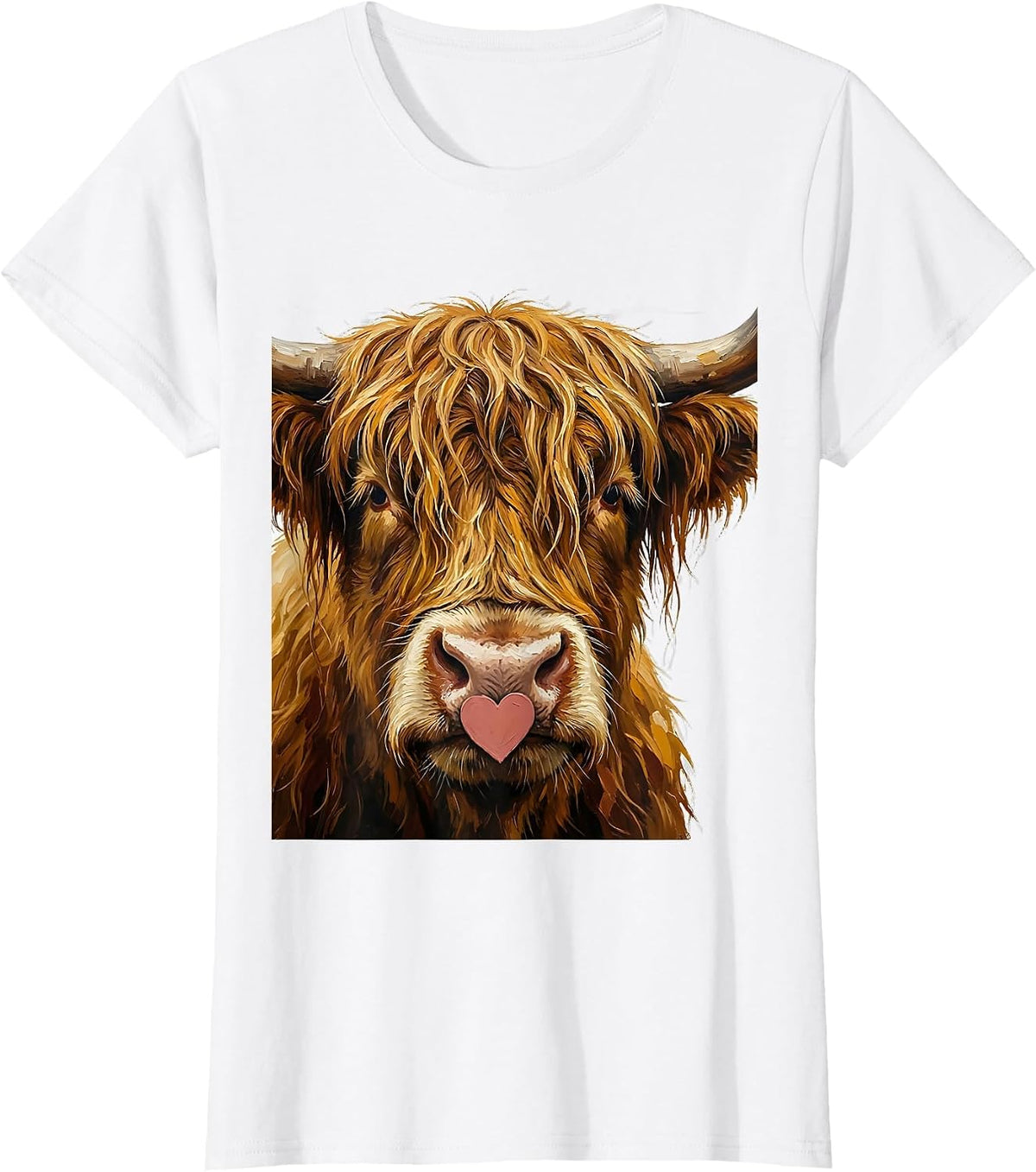 Women's Highland Cow Farm Animal Humor Funny Farm Lover T-Shirt - White
