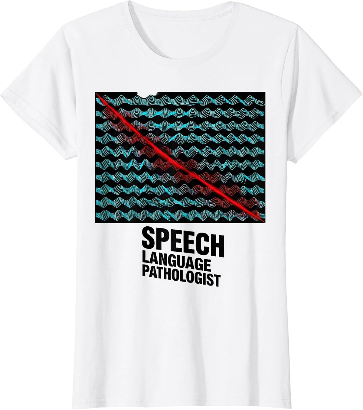 Women's Speech Language Pathologist New Wave Typography SLP Pride T-Shirt - White