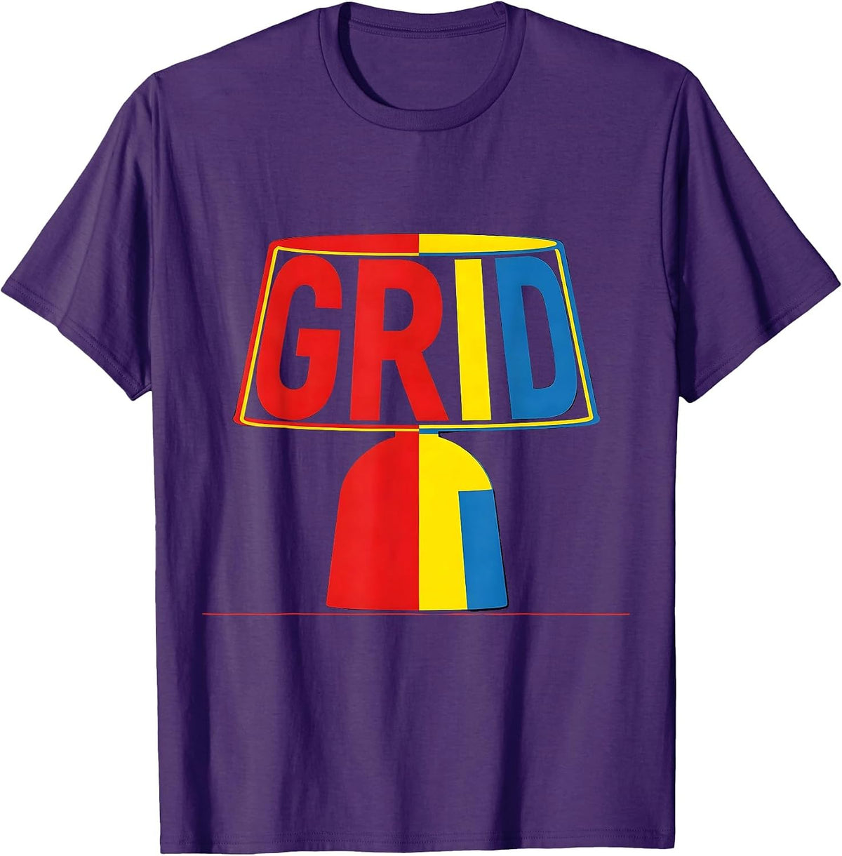 Men's GRID Geometric Bauhaus 100th Anniversary Design Movement T-Shirt - Purple