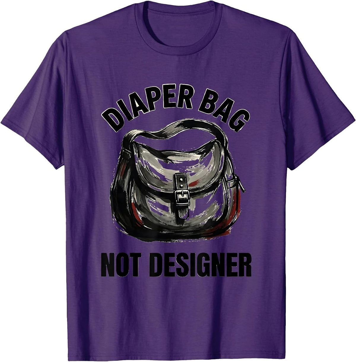 Men's Diaper Bag Not Designer Funny New Parent Design T-Shirt - Purple