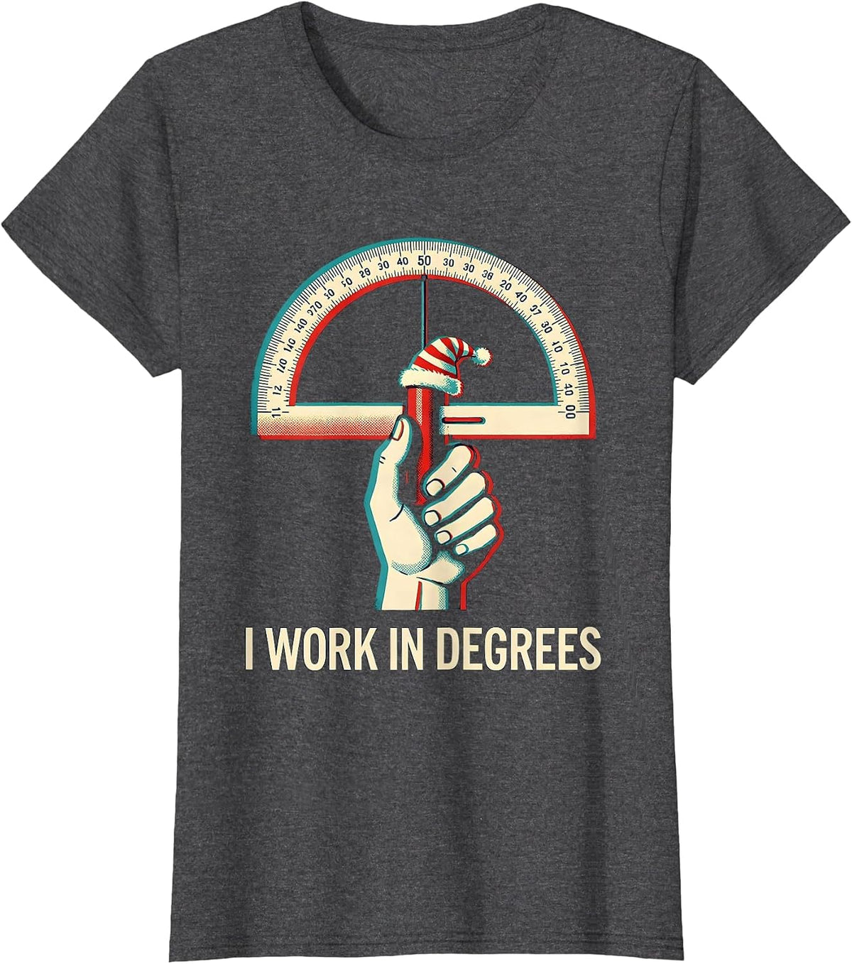 Women's I Work In Degrees Funny Physical Therapy Christmas Therapist T-Shirt - Dark Heather Grey