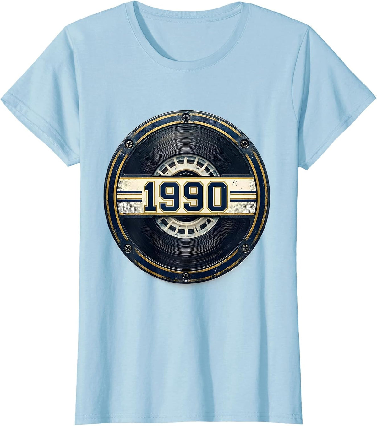 1990 Vintage Retro Cassette Tape Hip Hop Music Nostalgia T-Shirt - Baby Blue
