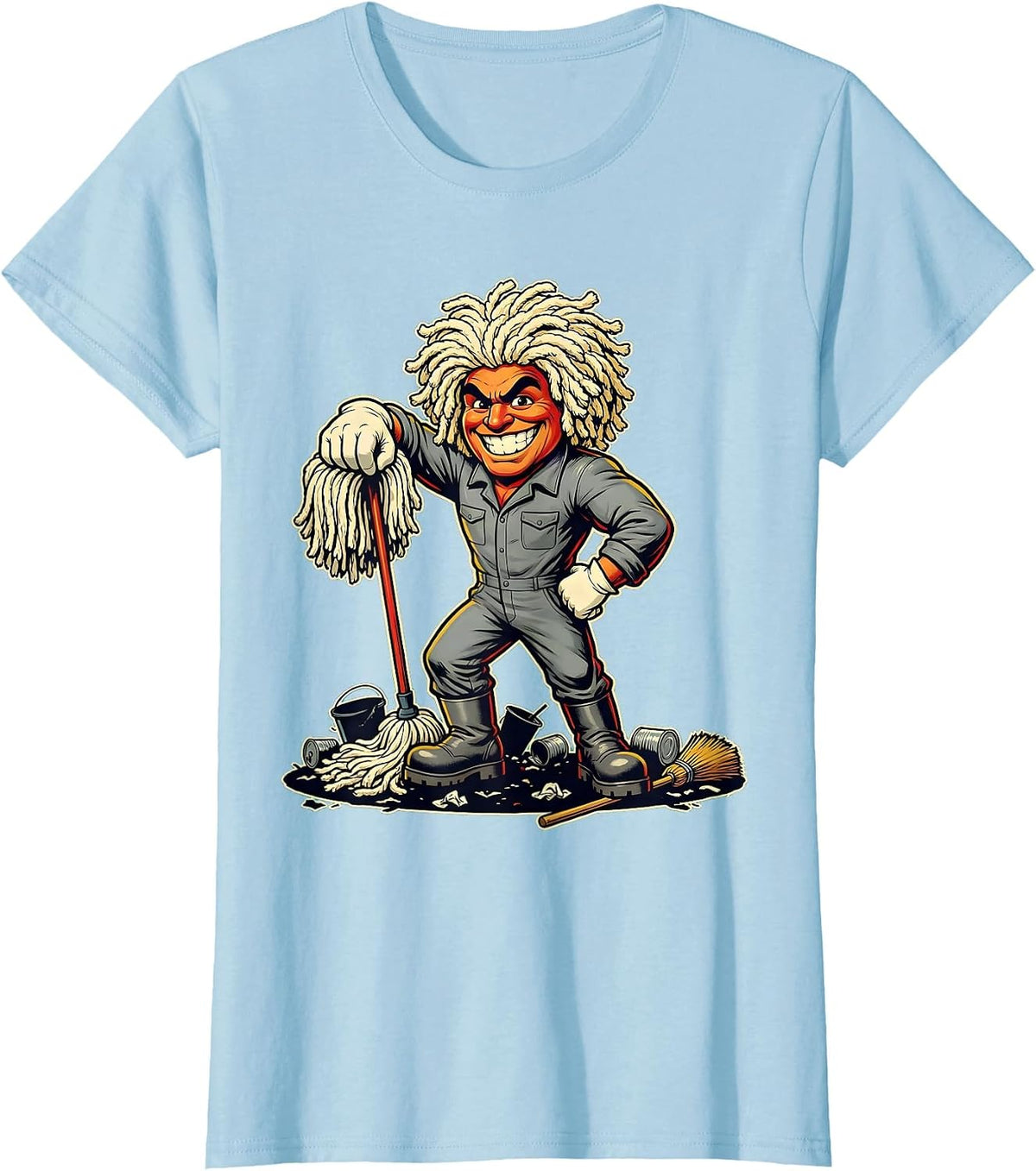 Women's Chaos Coordinator Janitor Battlefield Graphic T-Shirt - Baby Blue