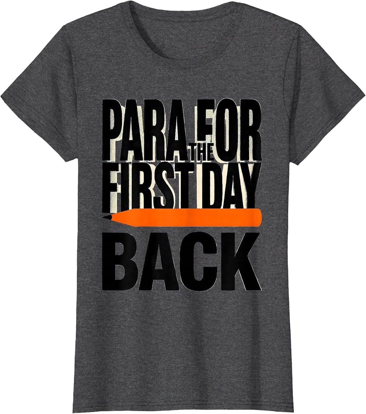 Women's Para For The First Day Back Brutalist Graphic T-Shirt - Dark Heather Grey