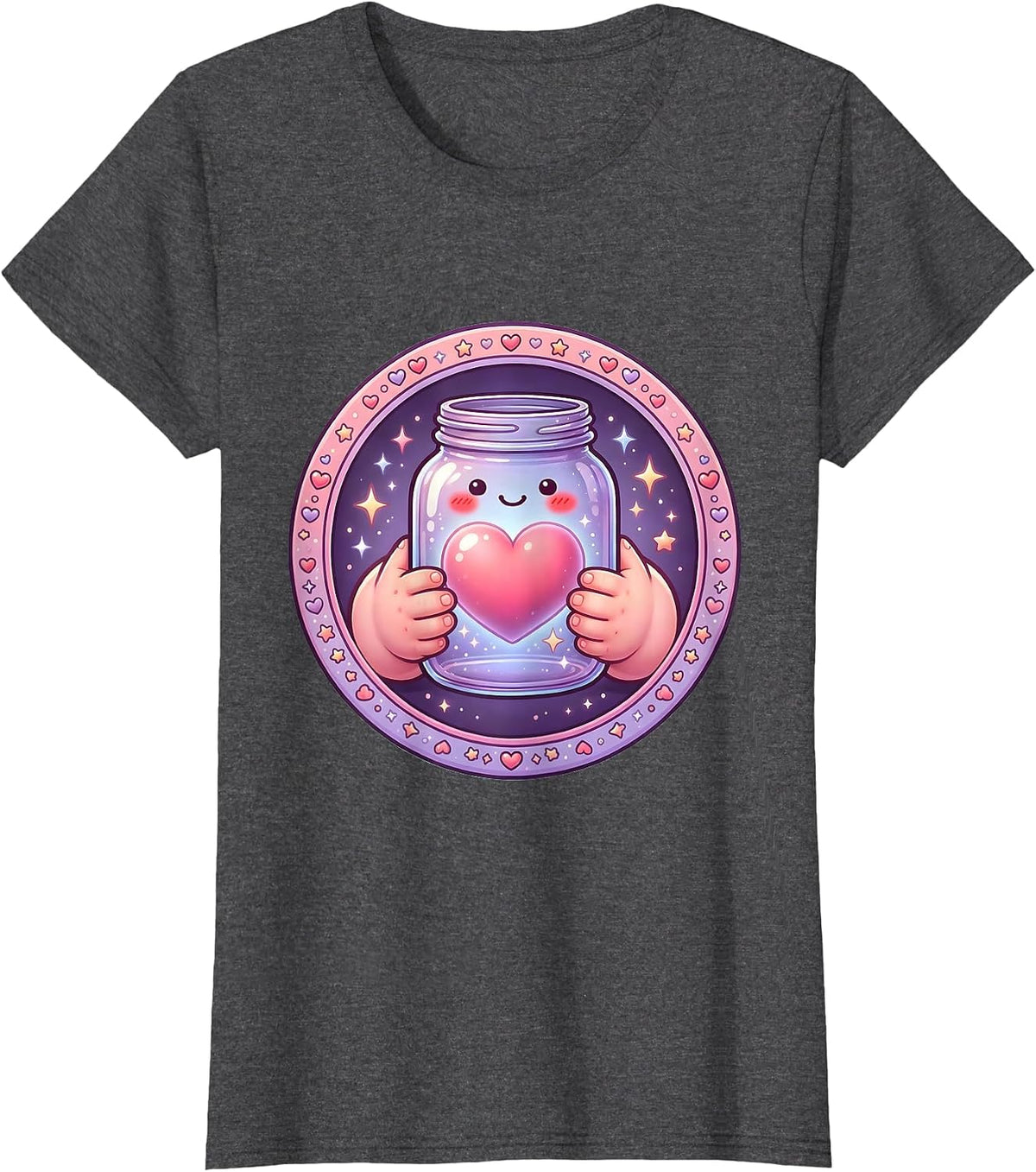 Women's I Love My Girlfriend Mason Jar Heart Graphic T-Shirt - Dark Heather Grey