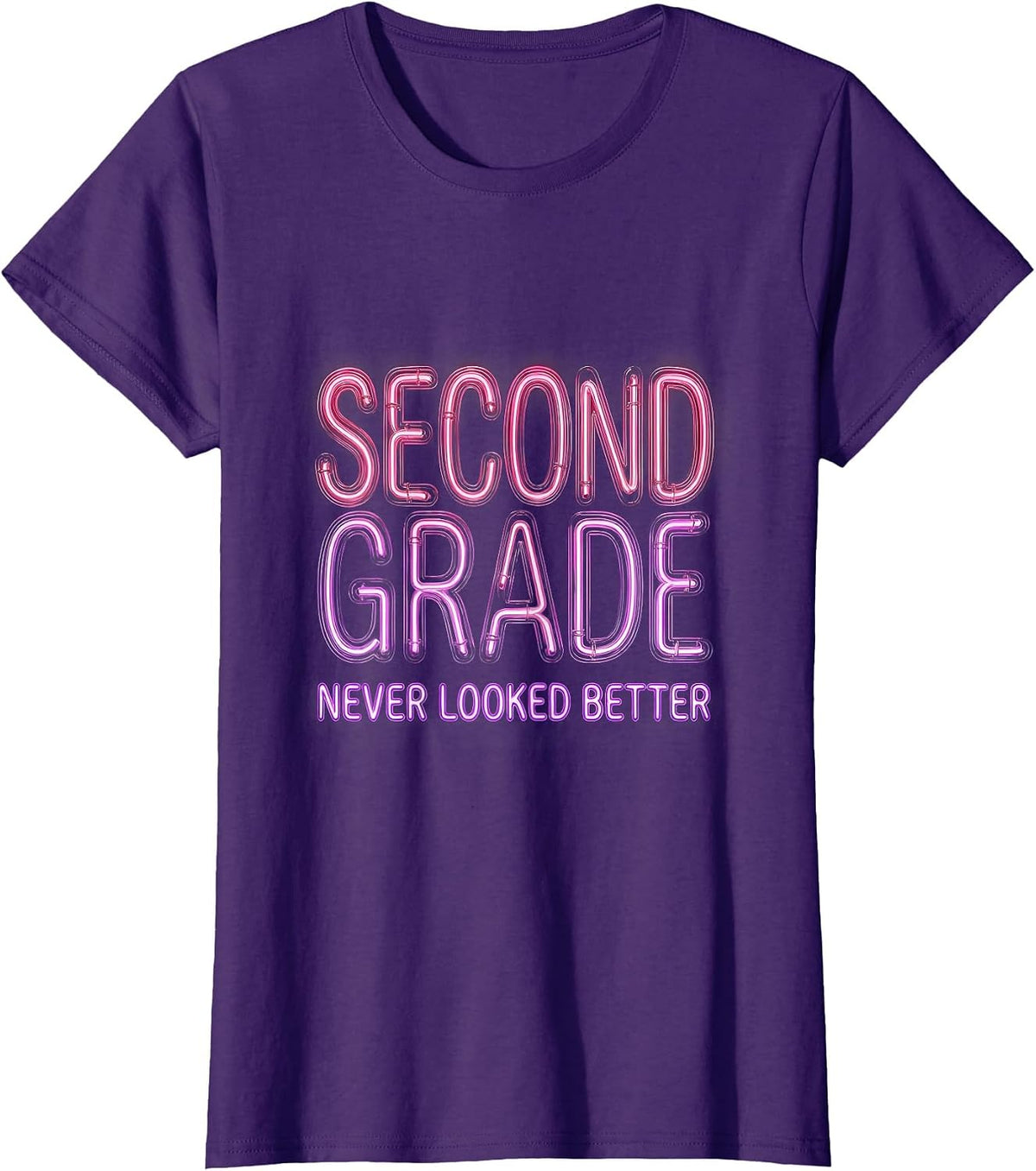 Second Grade Never Looked Better Girls Design T-Shirt - Purple