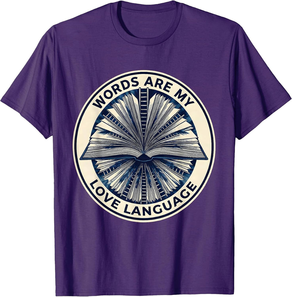 Men's Words Are My Love Language English Teacher Design T-Shirt - Purple