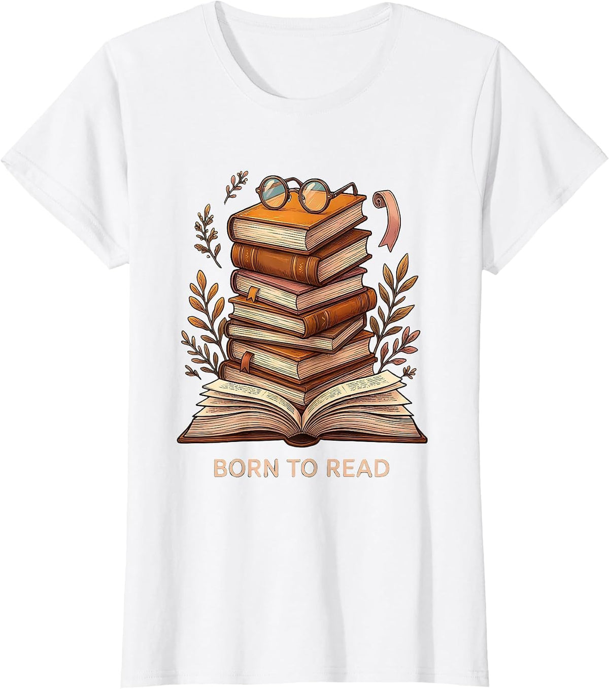 Born to Read Bookish Literature Lover Design T-Shirt - White