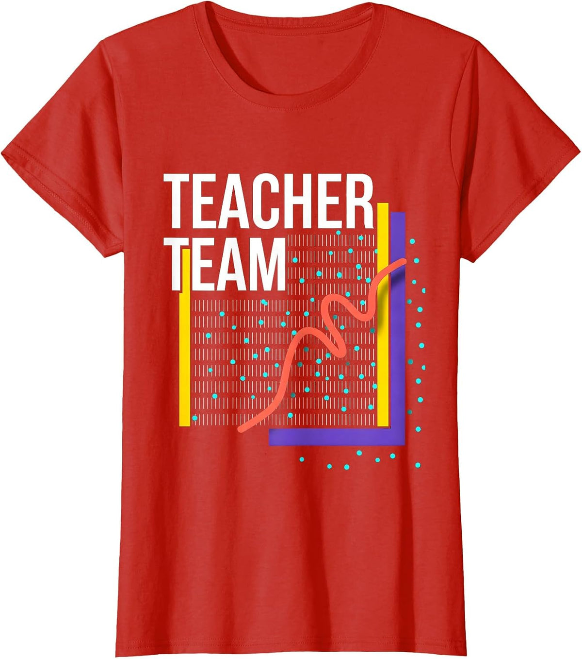Teacher Team Memphis Postmodern Teacher Crewneck T-Shirt - Red