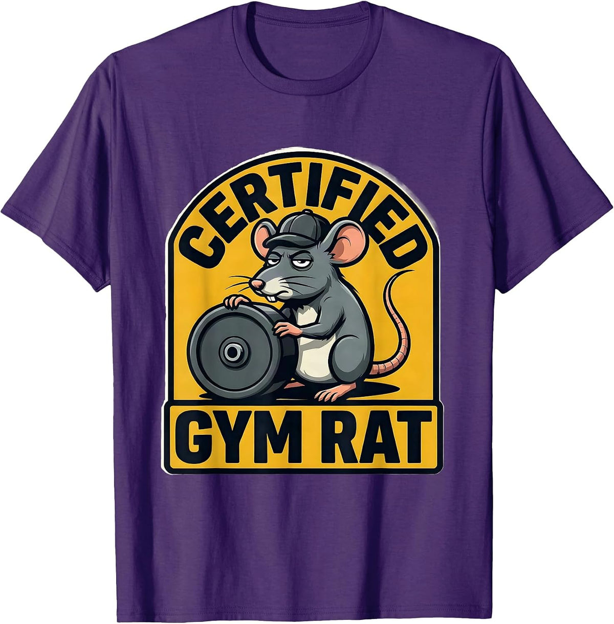 Men's Certified Gym Rat Funny Rat Lover Animal Humor T-Shirt - Purple