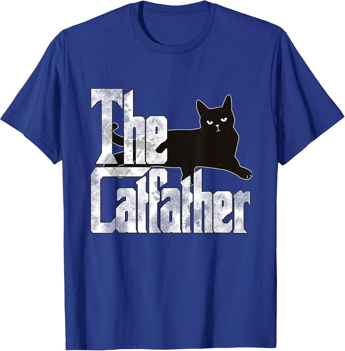 Cat Dad The Catfather Lazy Black Cat Father Kitty Daddy T-Shirt - Royal Blue