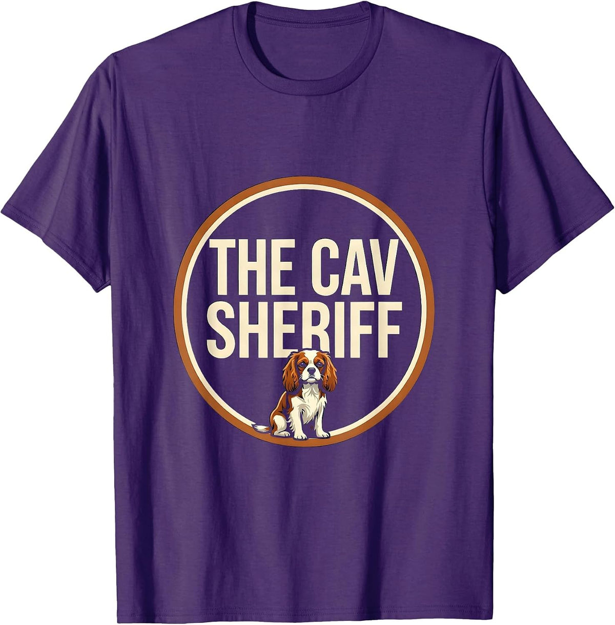 Men's The Cav Sheriff Funny Cavalier King Charles Spaniel Owner T-Shirt - Purple