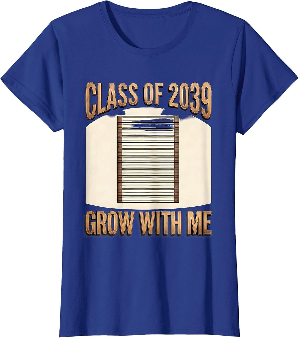 Women's Class Of 2039 Grow With Me Sentimental Keepsake First Day T-Shirt - Royal Blue