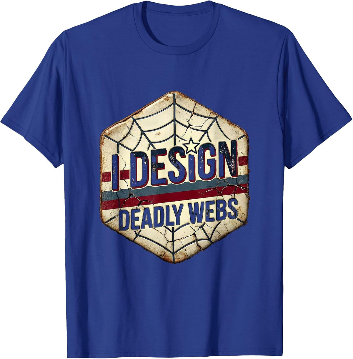 Halloween Spider Web Designer Portfolio Design T-Shirt - Royal Blue