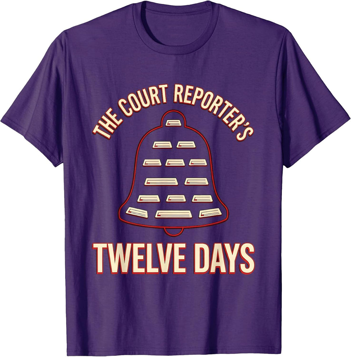 The Court Reporter's Twelve Days Funny Legal Professional T-Shirt - Purple