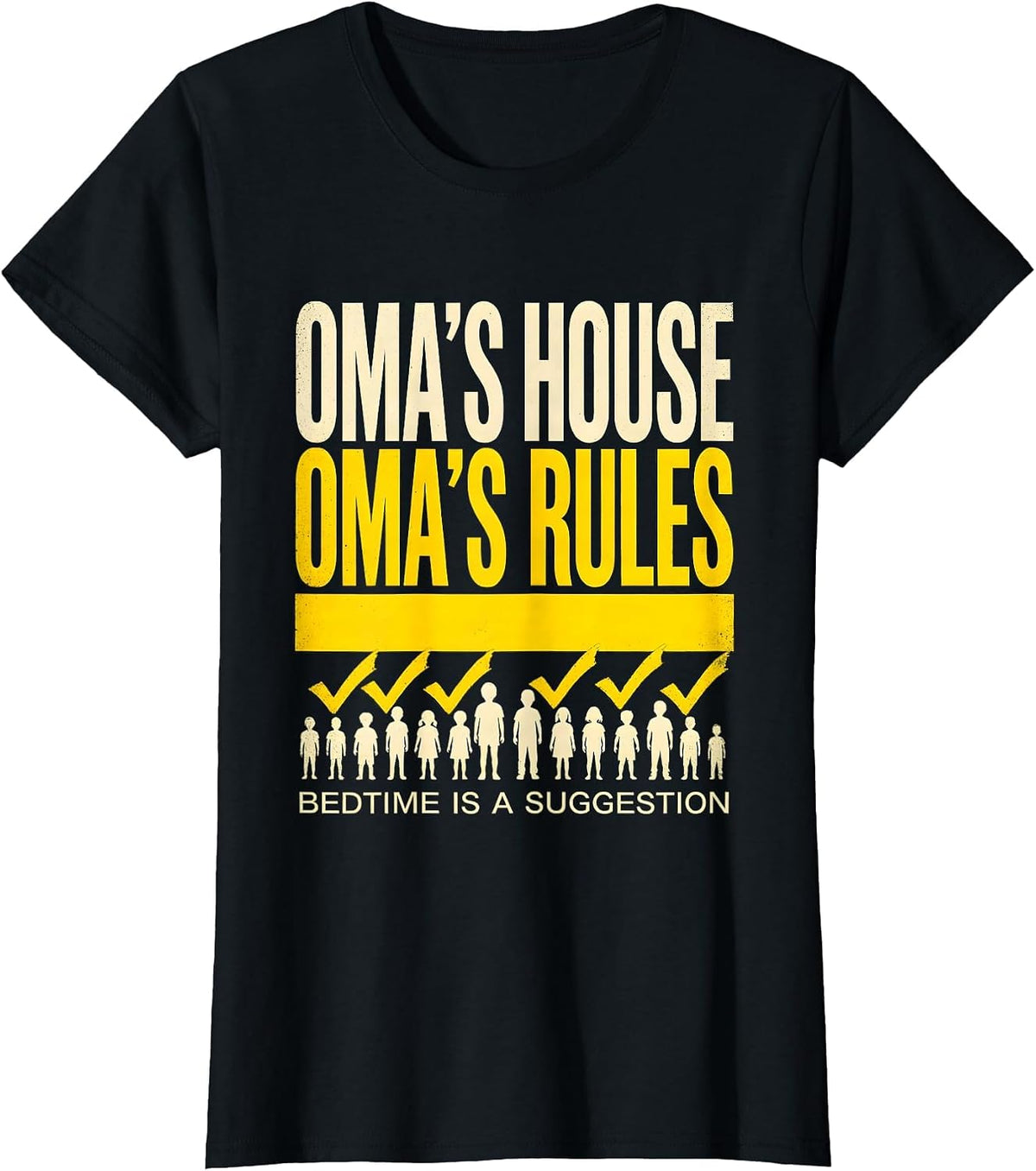 Women's Oma's House Oma's Rules Bedtime Is A Suggestion German T-Shirt - Black